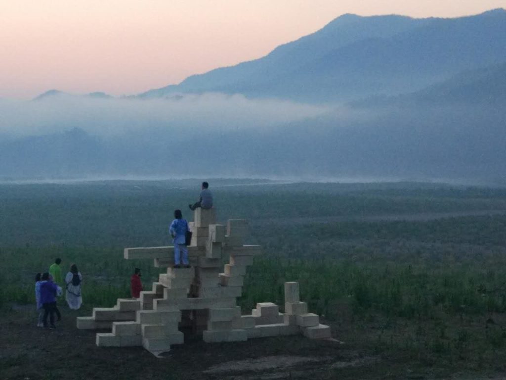 In 2017 we returned to Anji, planting the effigy and temple on the dry lakebed